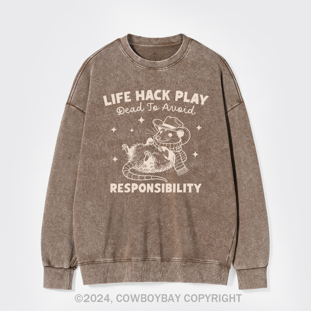 Life Hack Play Dead To Avoid Responsibility Washed Sweatshirts