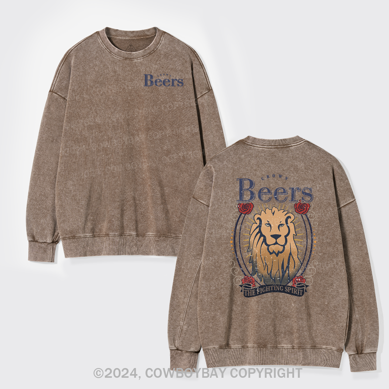 The Fighting Spirit Lion Washed Sweatshirts
