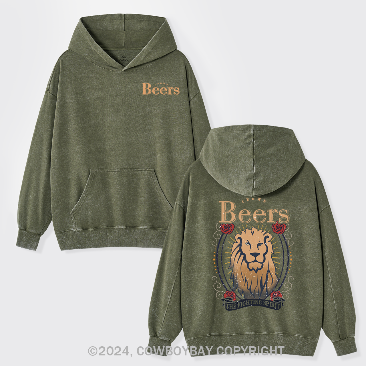The Fighting Spirit Lion Garment-Dye Hoodies