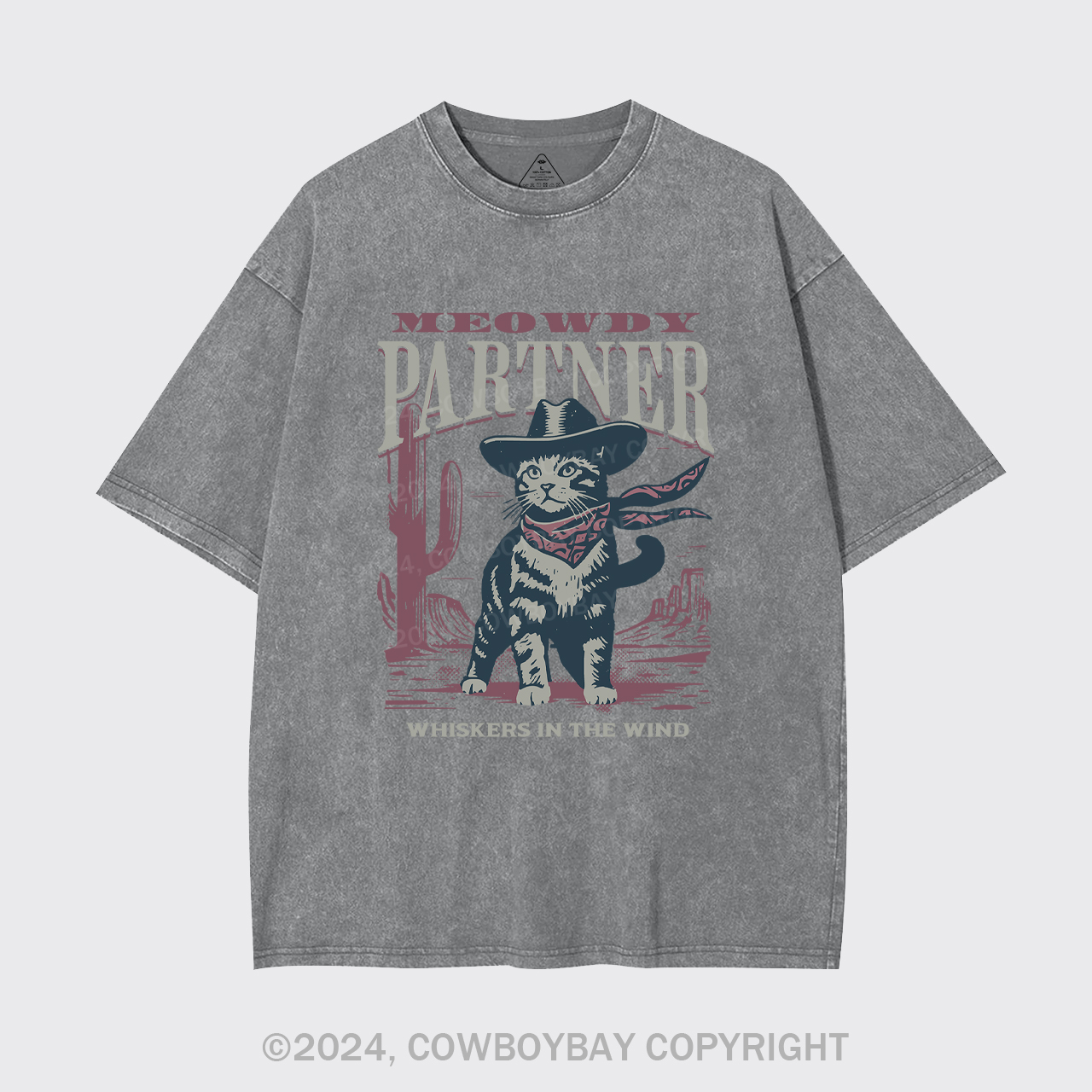 Meowdy Partner Cowboy Cat Garment-dye Tees