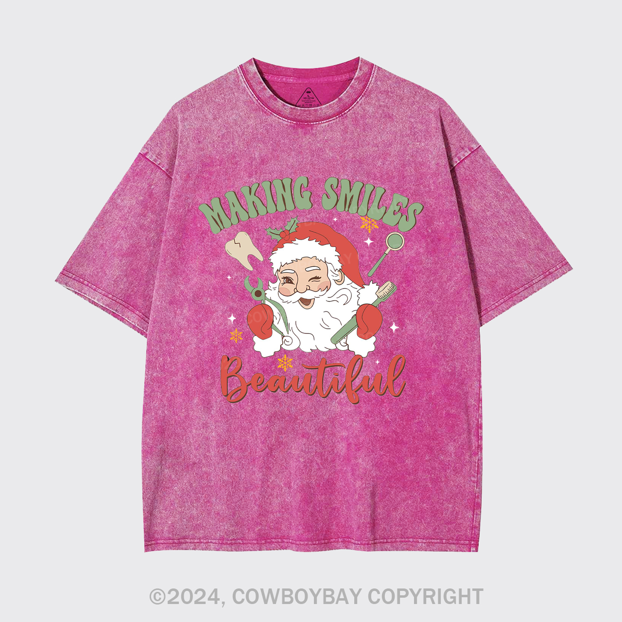 Making Smiles Santa Teeth Beautiful Garment-dye Tees