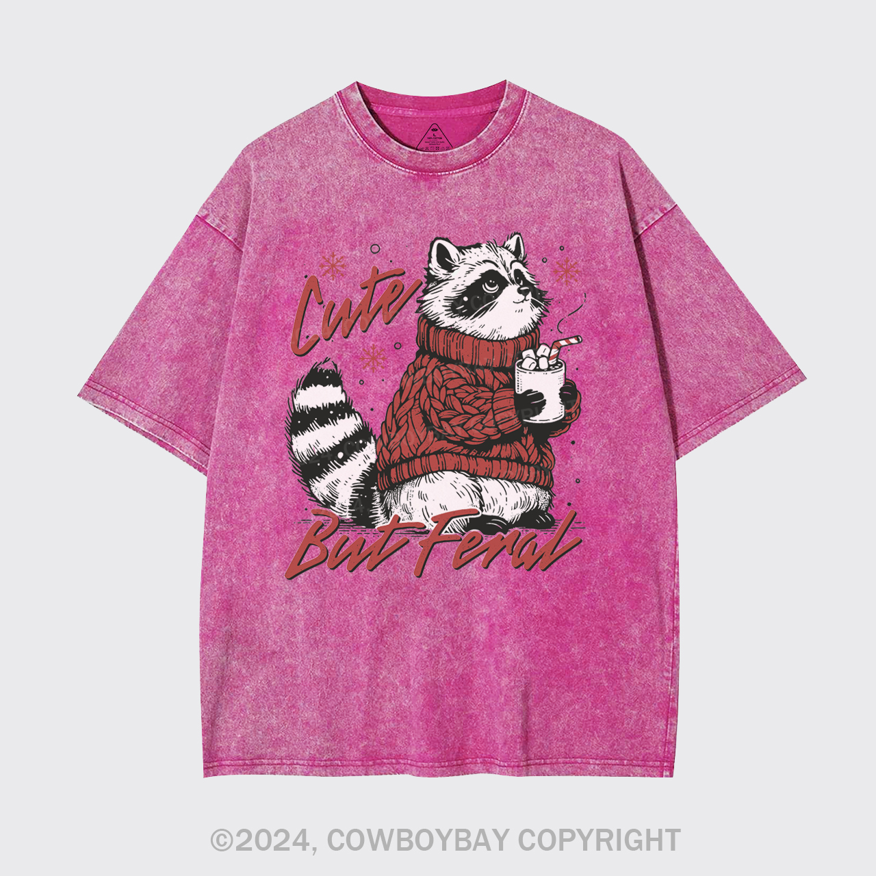 Funny Christmas Raccoon Garment-dye Tees
