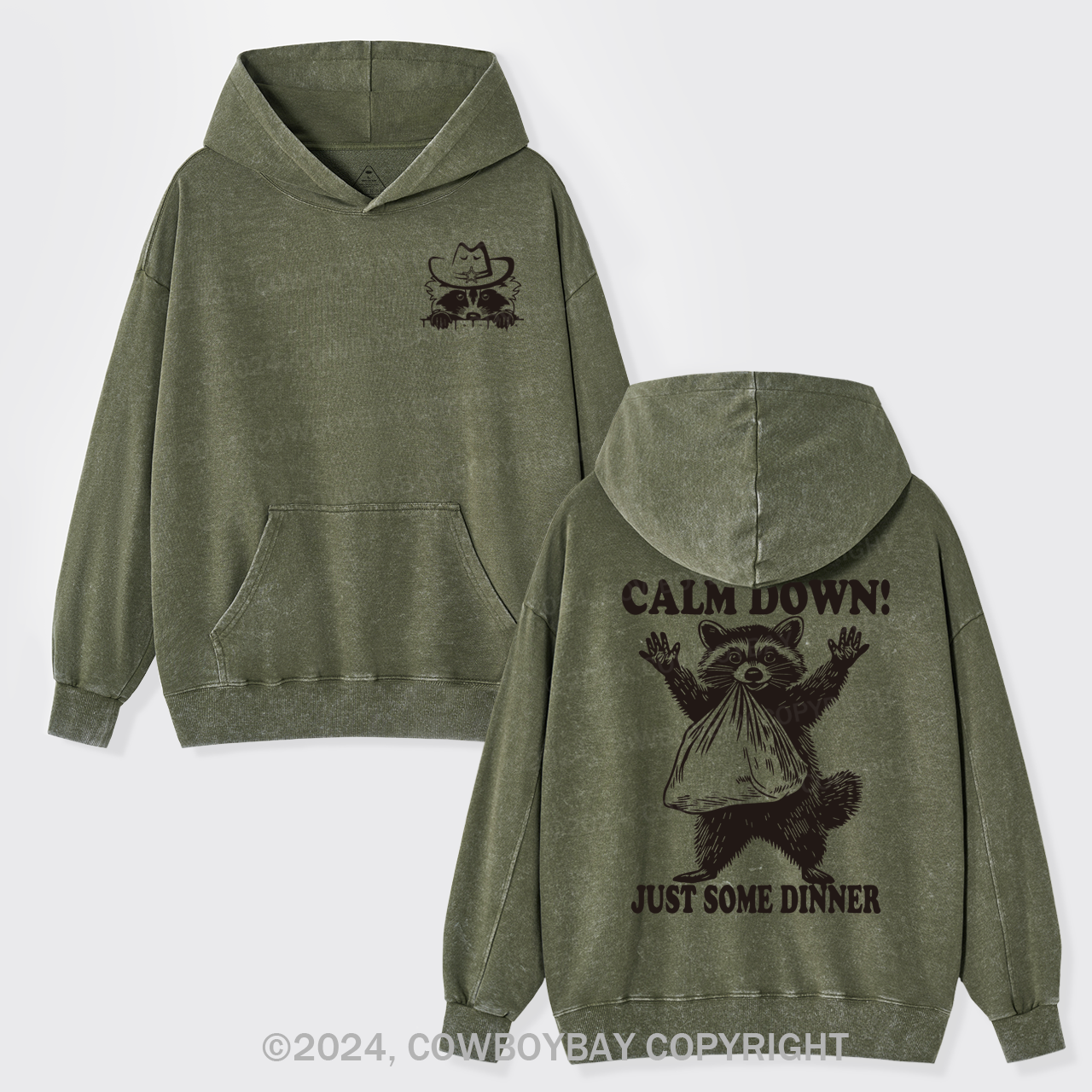 Calm Down, Just Some Dinner Garment-Dye Hoodies