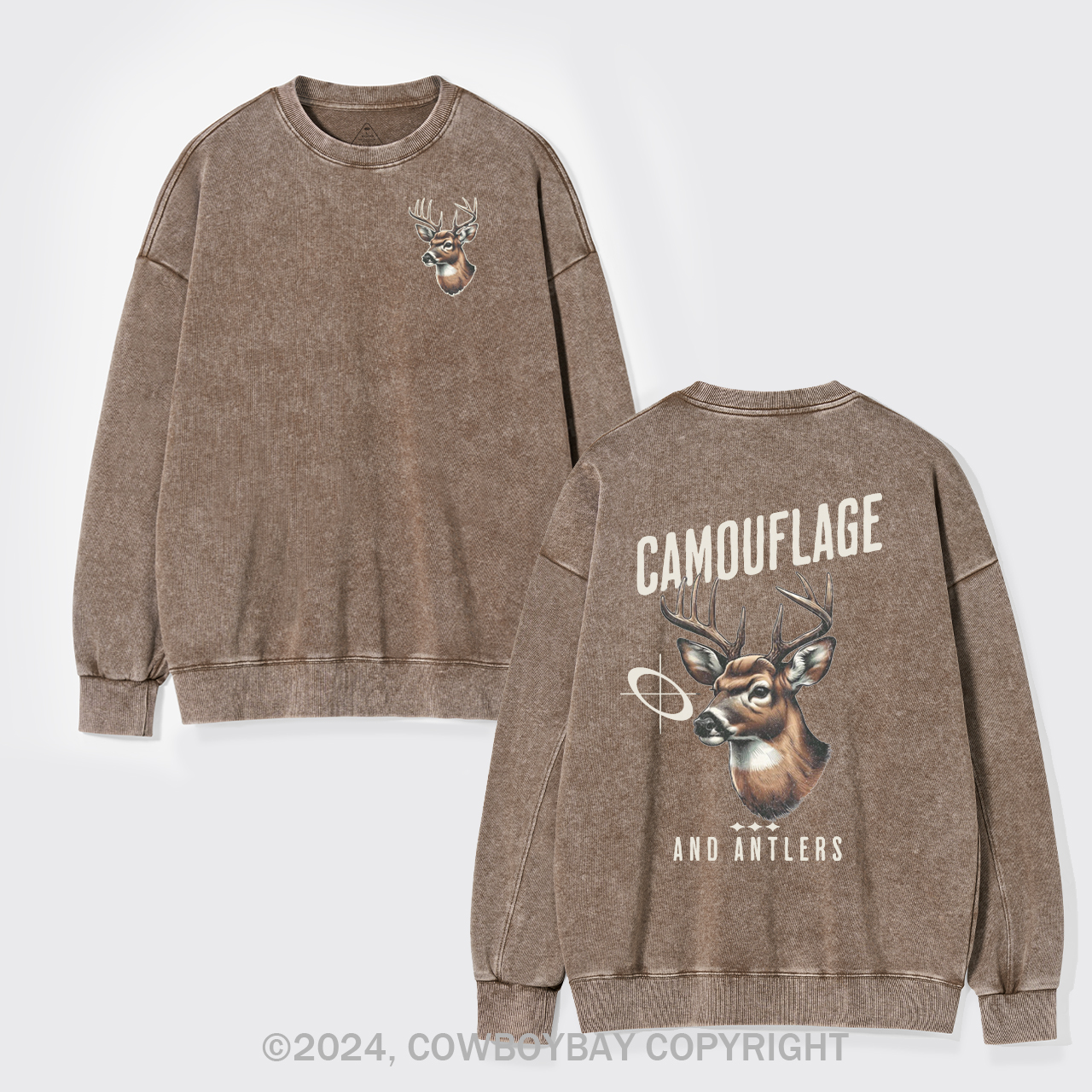 Camouflage Deer Hunting Washed Sweatshirts
