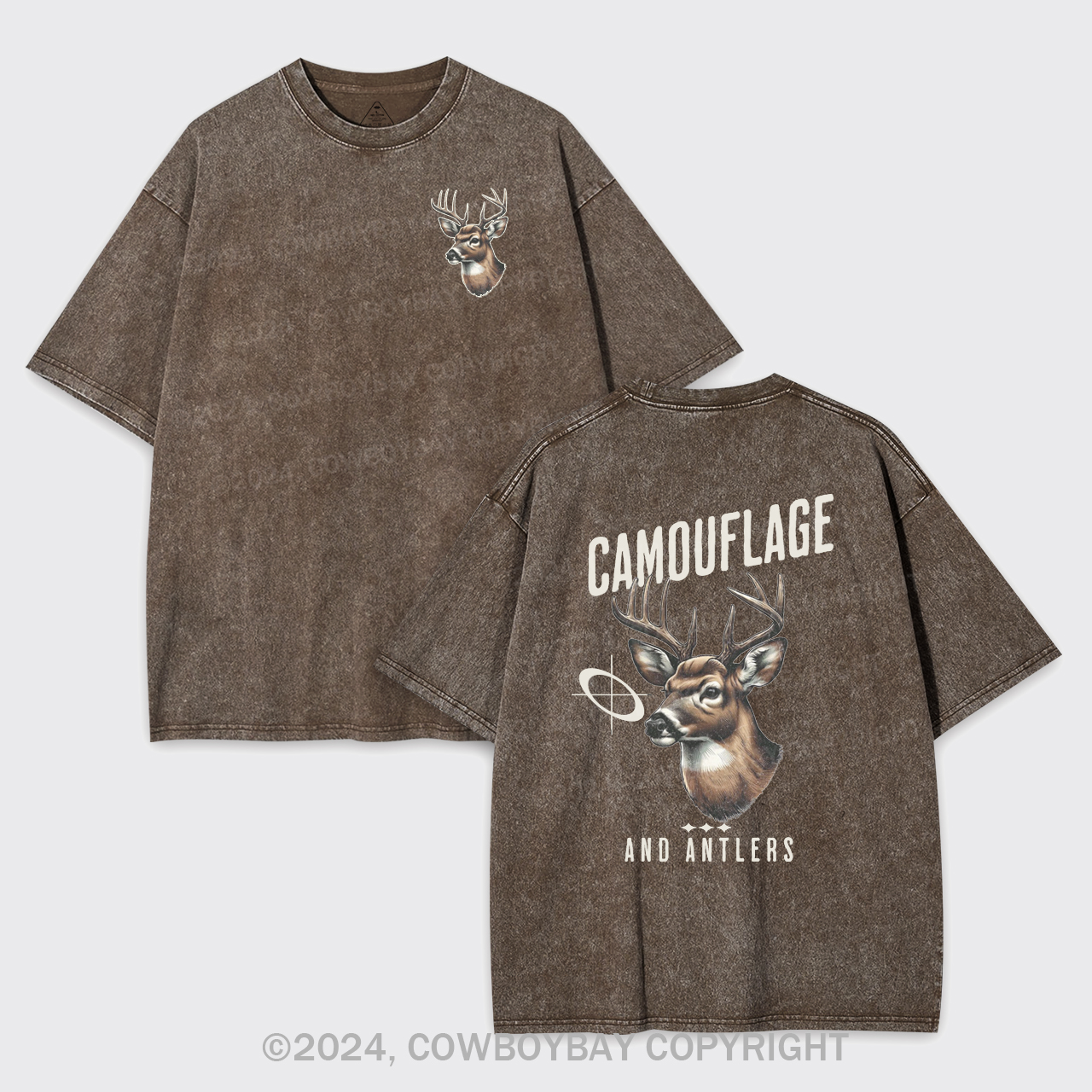 Camouflage Deer Hunting Garment-dye Tees