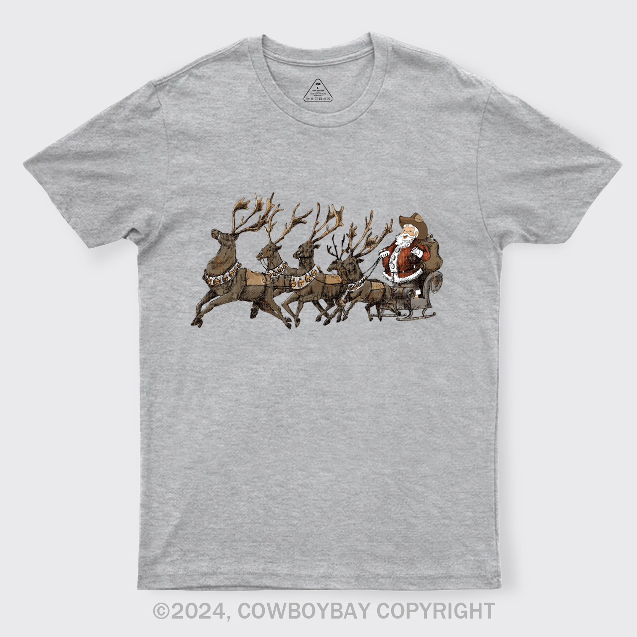 Cowboy Santa With Reindeer T-Shirts