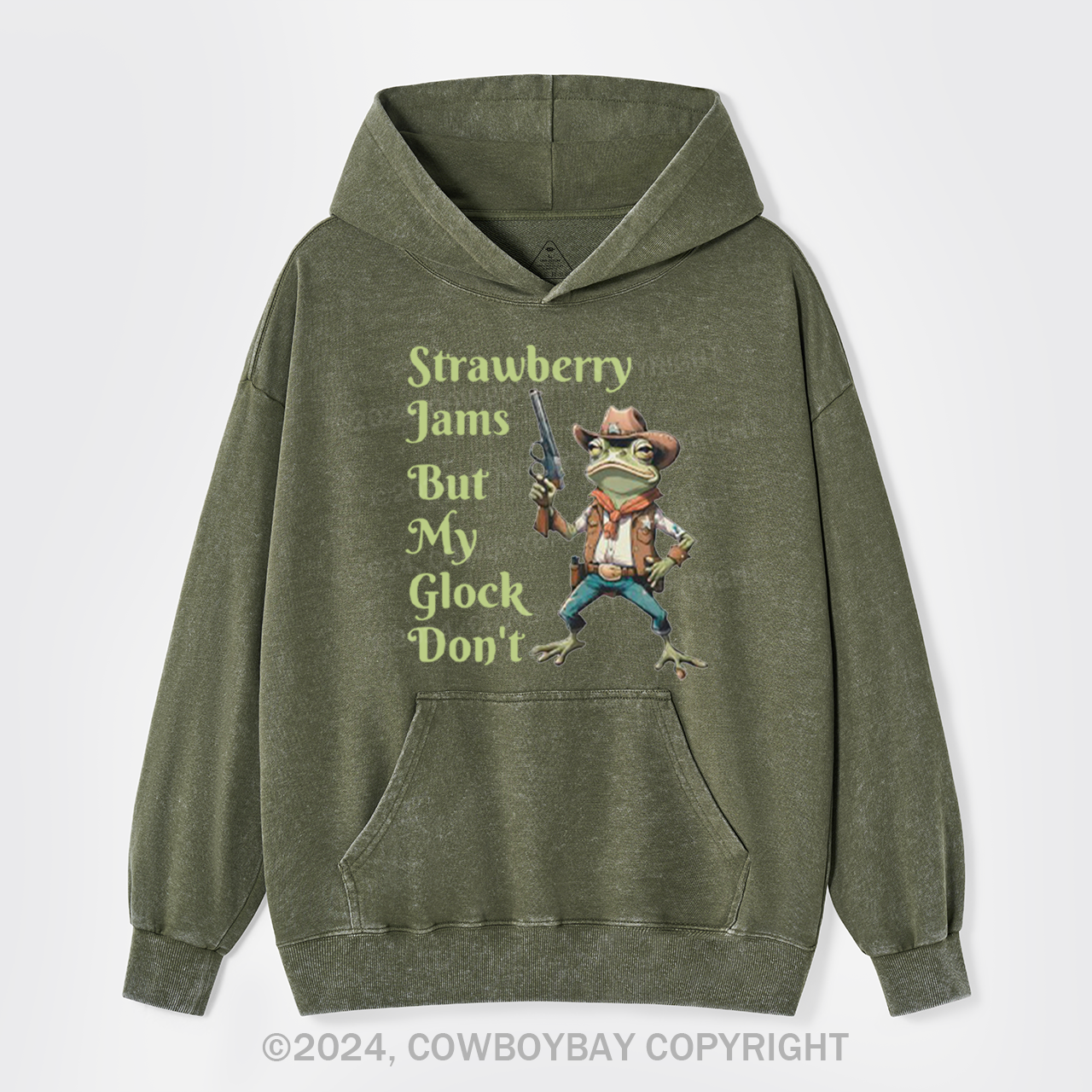 Strawberry Jams But My Glock Don't Garment-Dye Hoodies