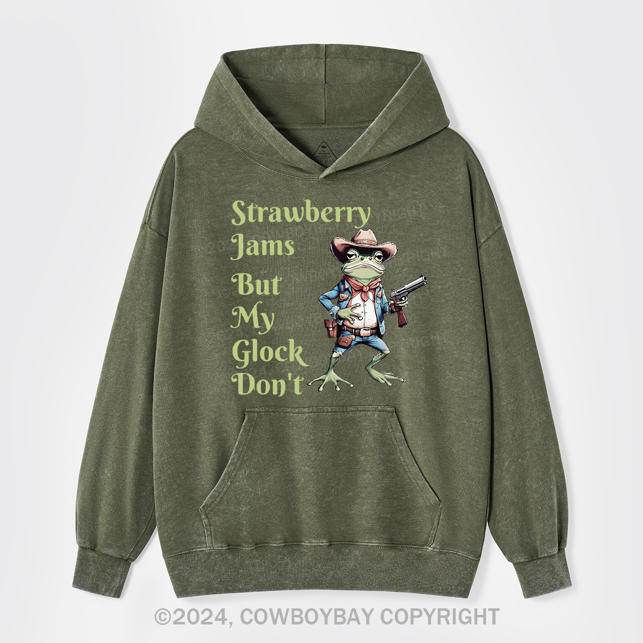 Strawberry Jams But My Glock Don't Garment-Dye Hoodies