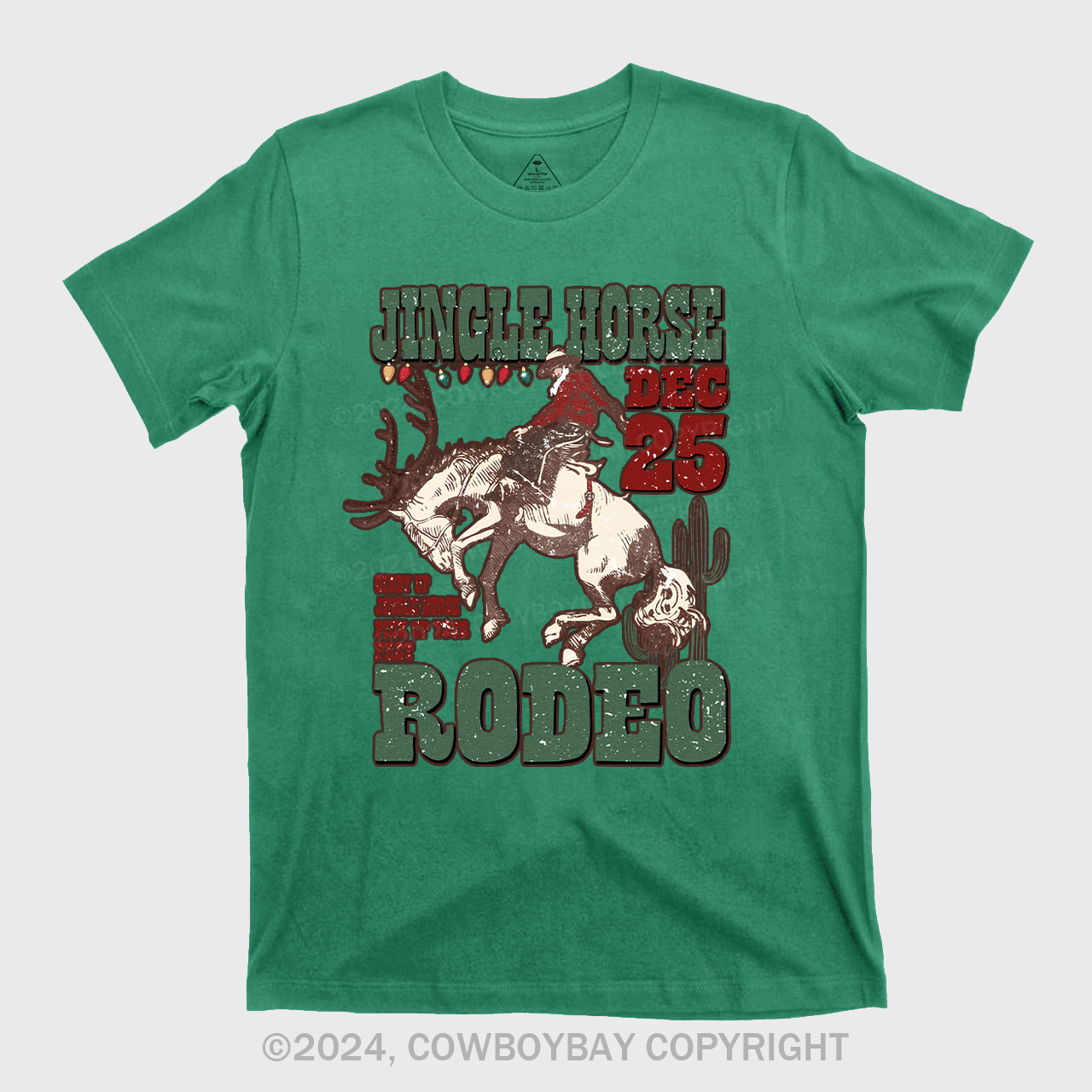 Jingle Horse Cowboy Santa Christmas Cotton T-Shirts