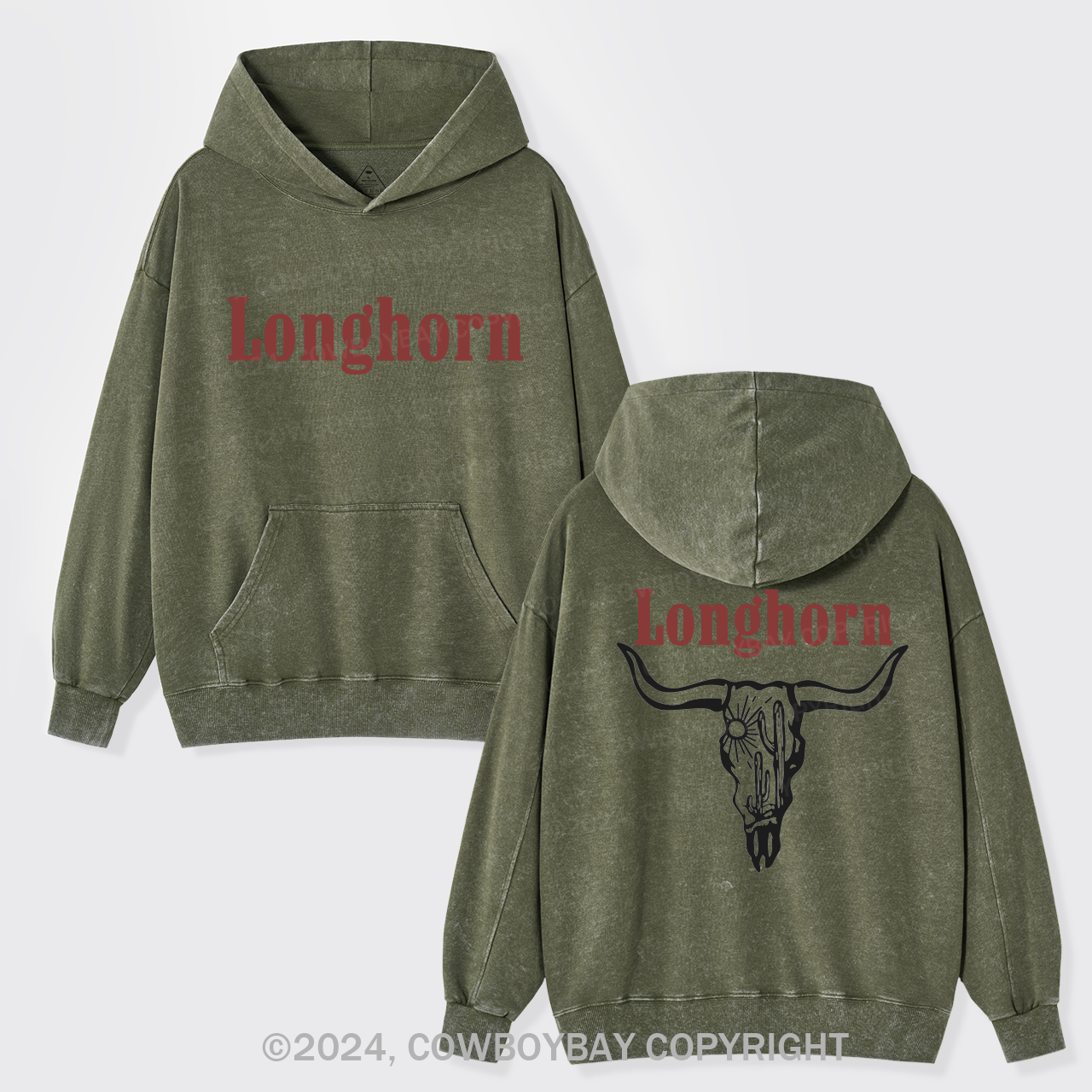 Longhorns And Cowboy Killers Garment-Dye Hoodies