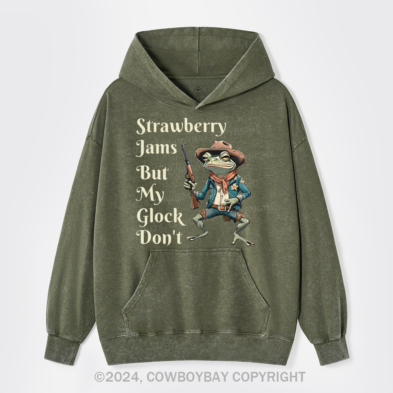 Strawberry Jams But My Glock Don't Garment-Dye Hoodies