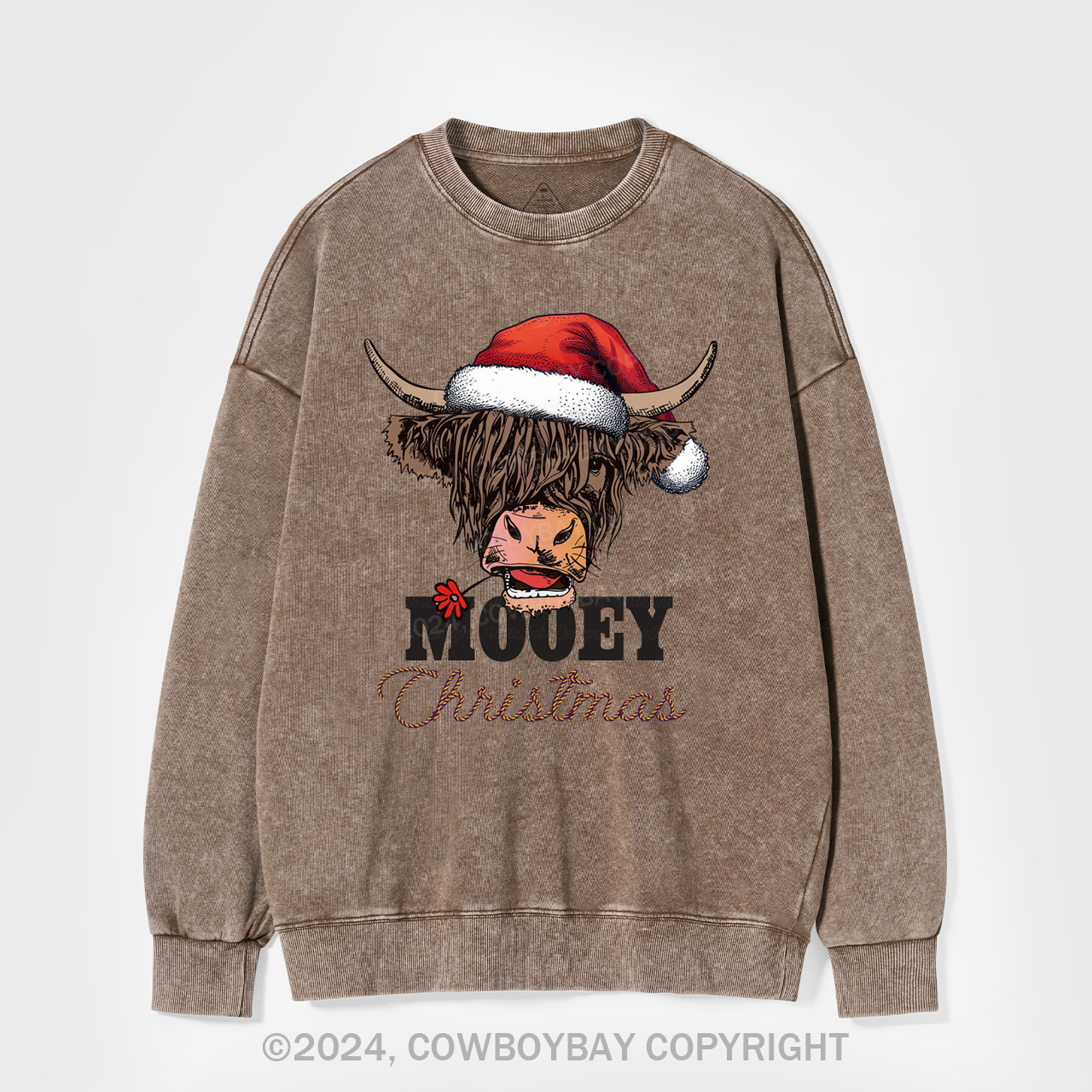 Cow Christmas Washed Sweatshirts