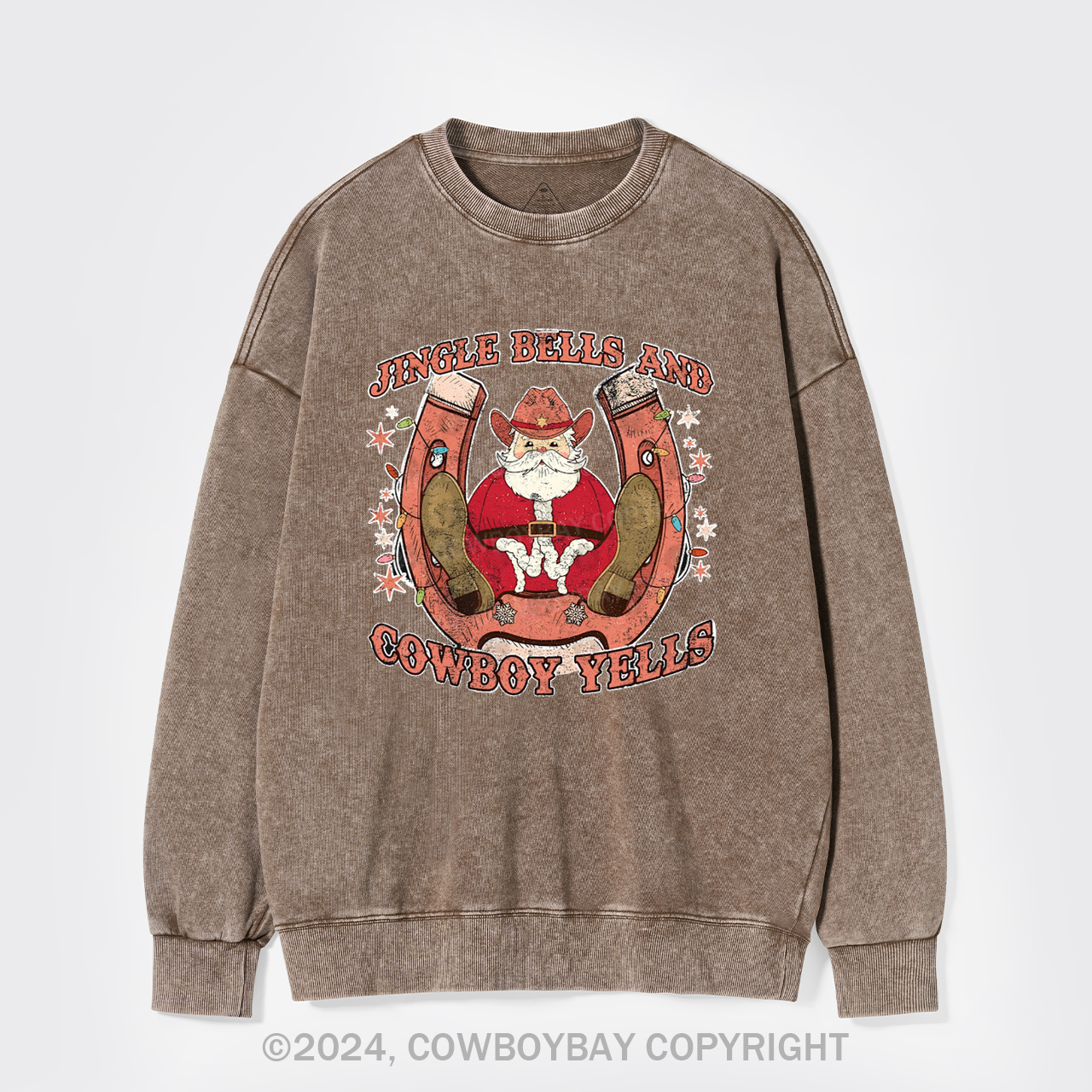 Jingle Bells And Cowboy Yells Washed Sweatshirts
