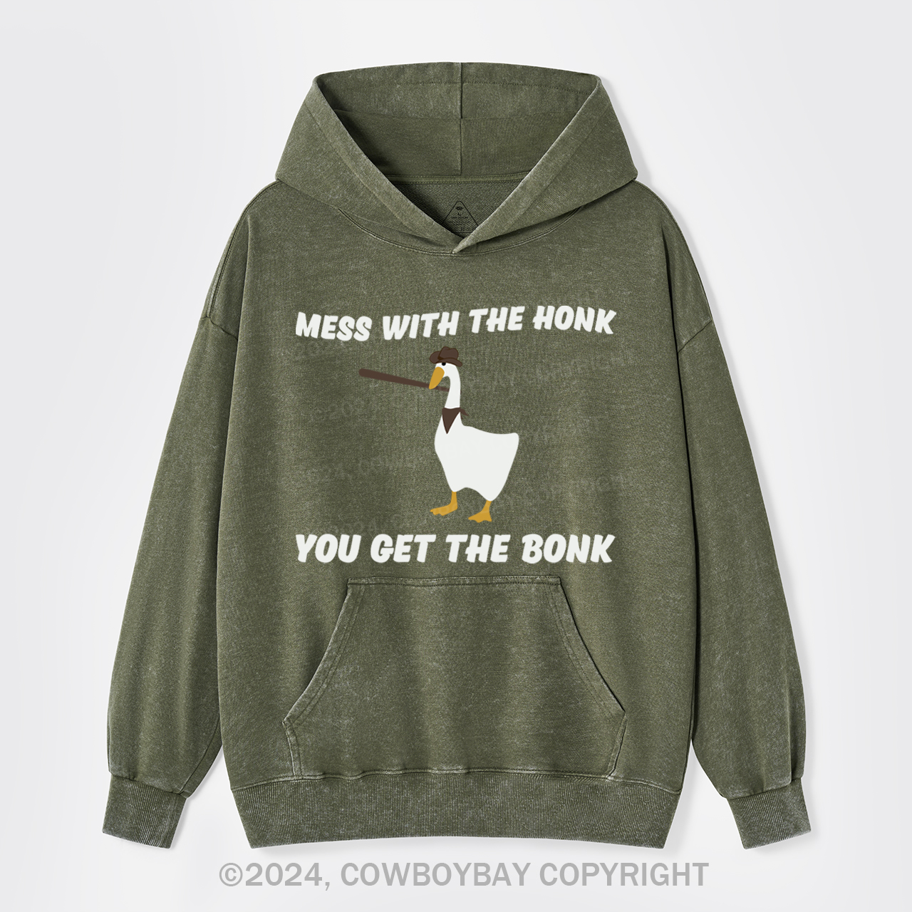 Mess With The Honk You Get The Bonk  Garment-Dye Hoodies