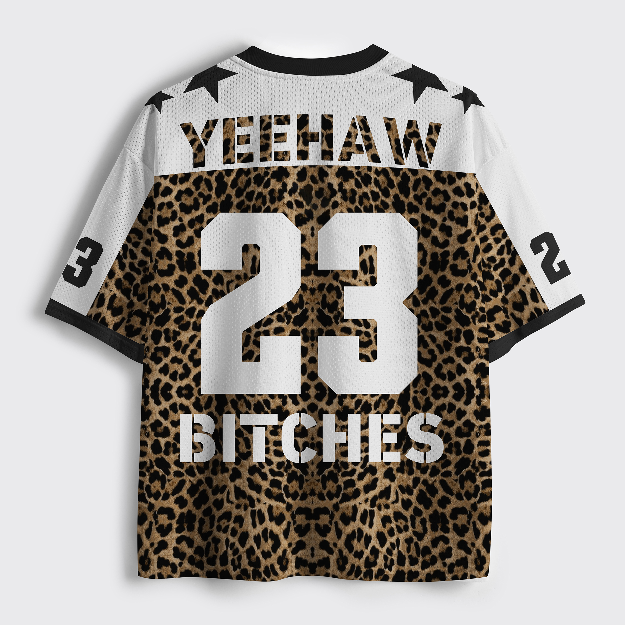 Personalized Yeehaw Leopard Print Mesh Jersey
