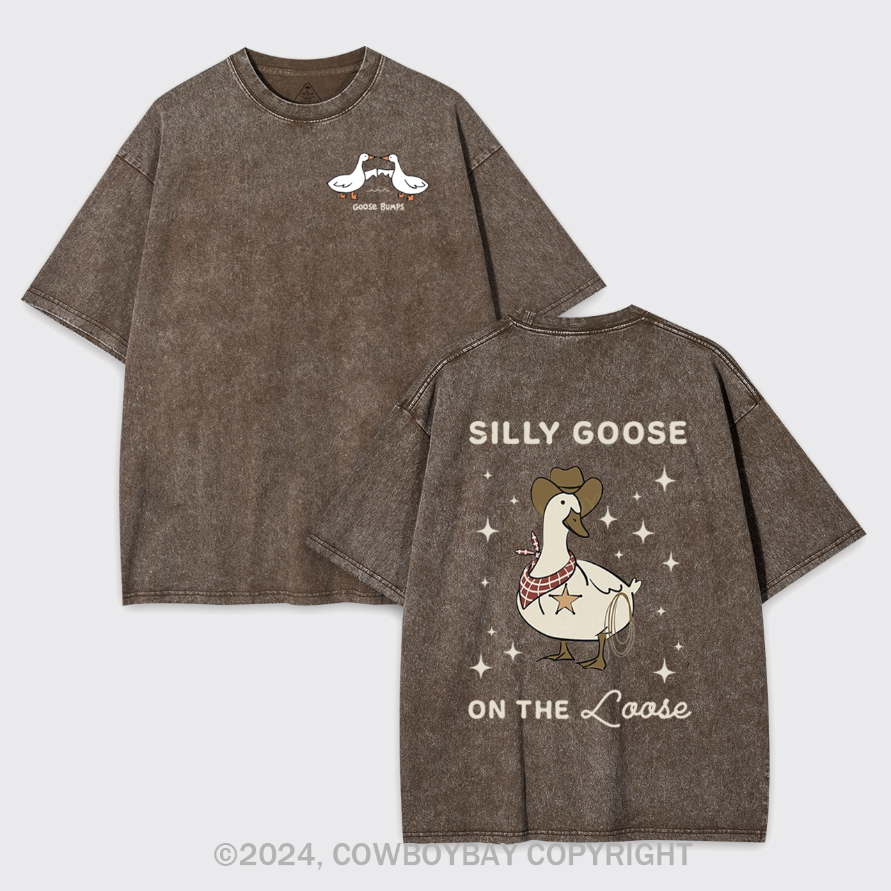 Retro Silly Goose On The Loose Garment-dye Tees