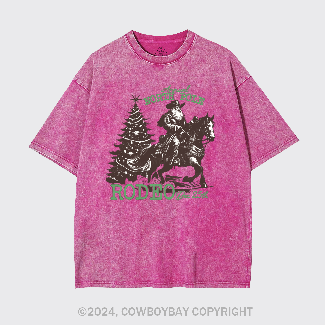 Cowboy Santa Western Christmas Garment-dye Tees