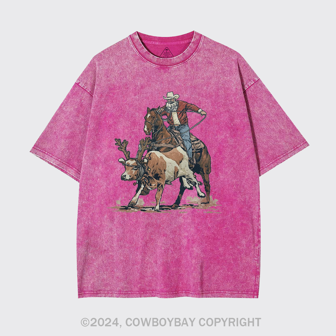 Western Roping Santa Garment-dye Tees