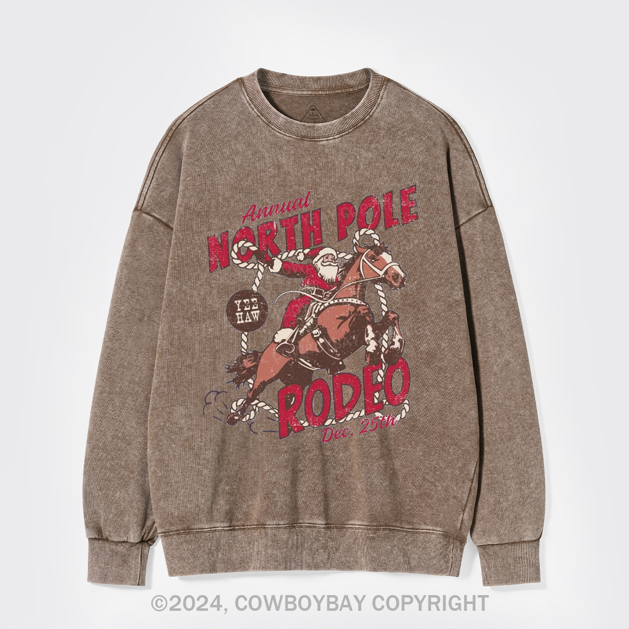 North Pole Rodeo Crewneck Washed Sweatshirts