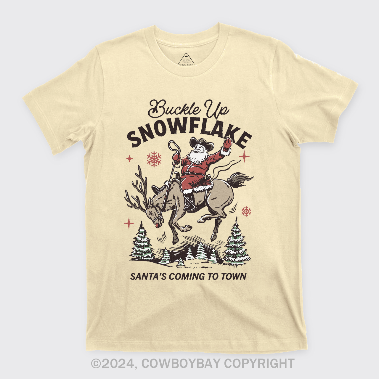 Retro Christmas Cowboy Santa T-Shirts