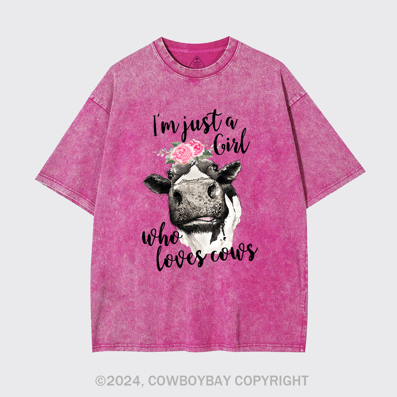 I'm Just A Girl Who Loves Cows Cowboy Garment-dye Tees
