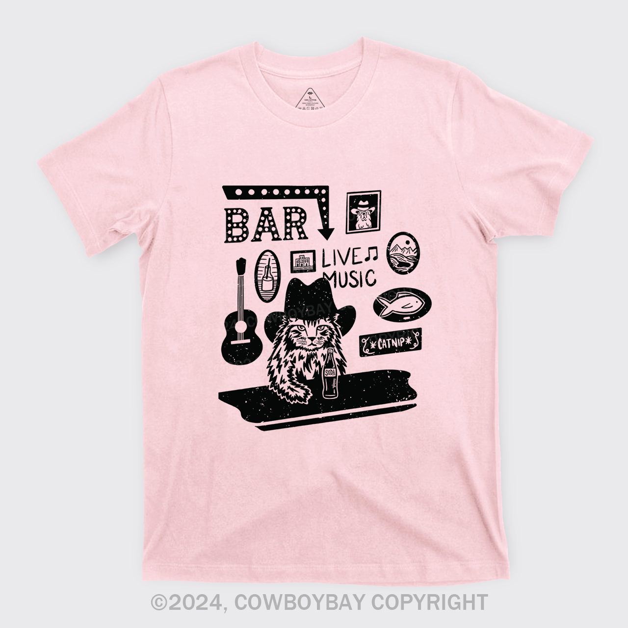 Cat with A Cowboy Hat In A Country Bar T-Shirts