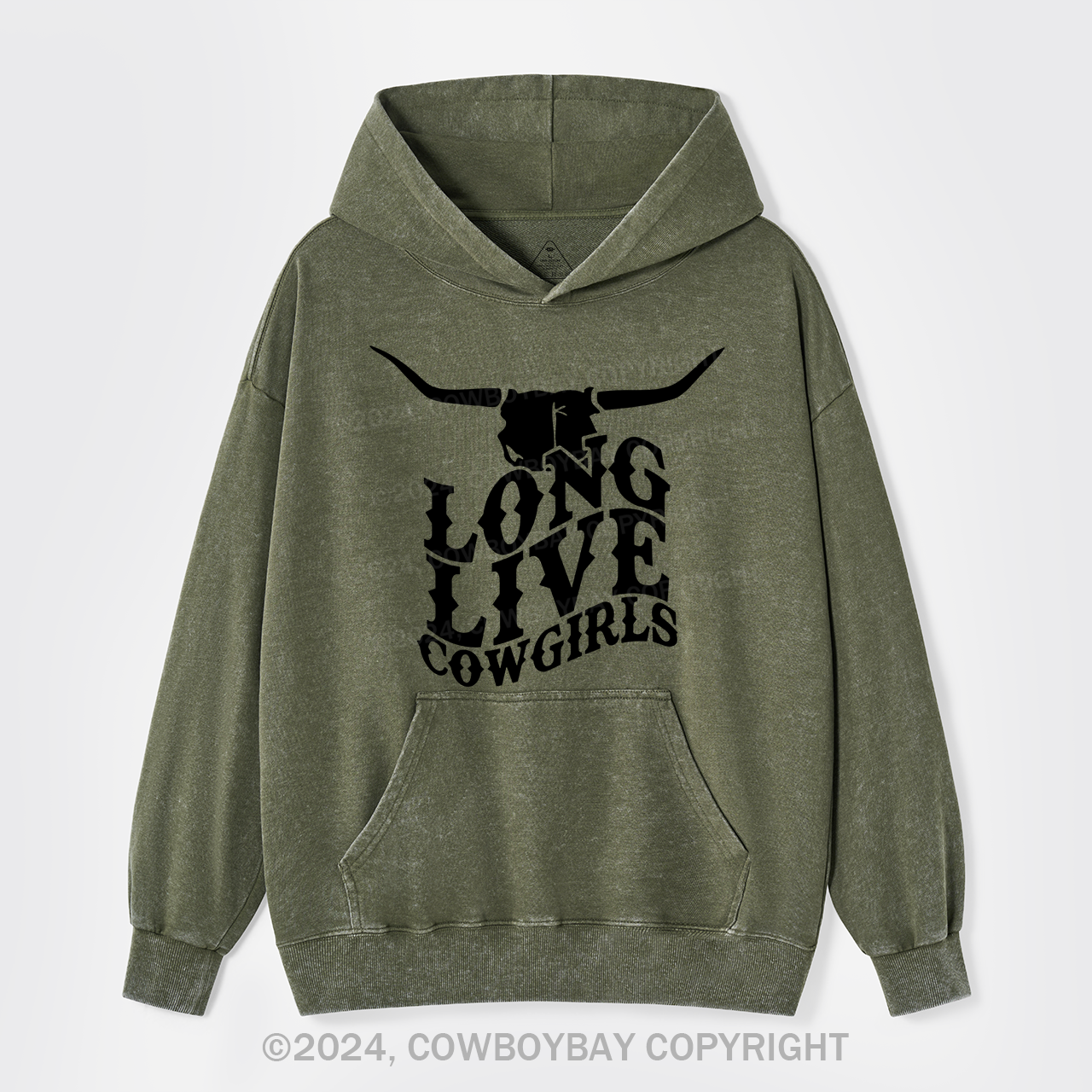 Cow Bull Long Live Cowgirls Garment-Dye Hoodies