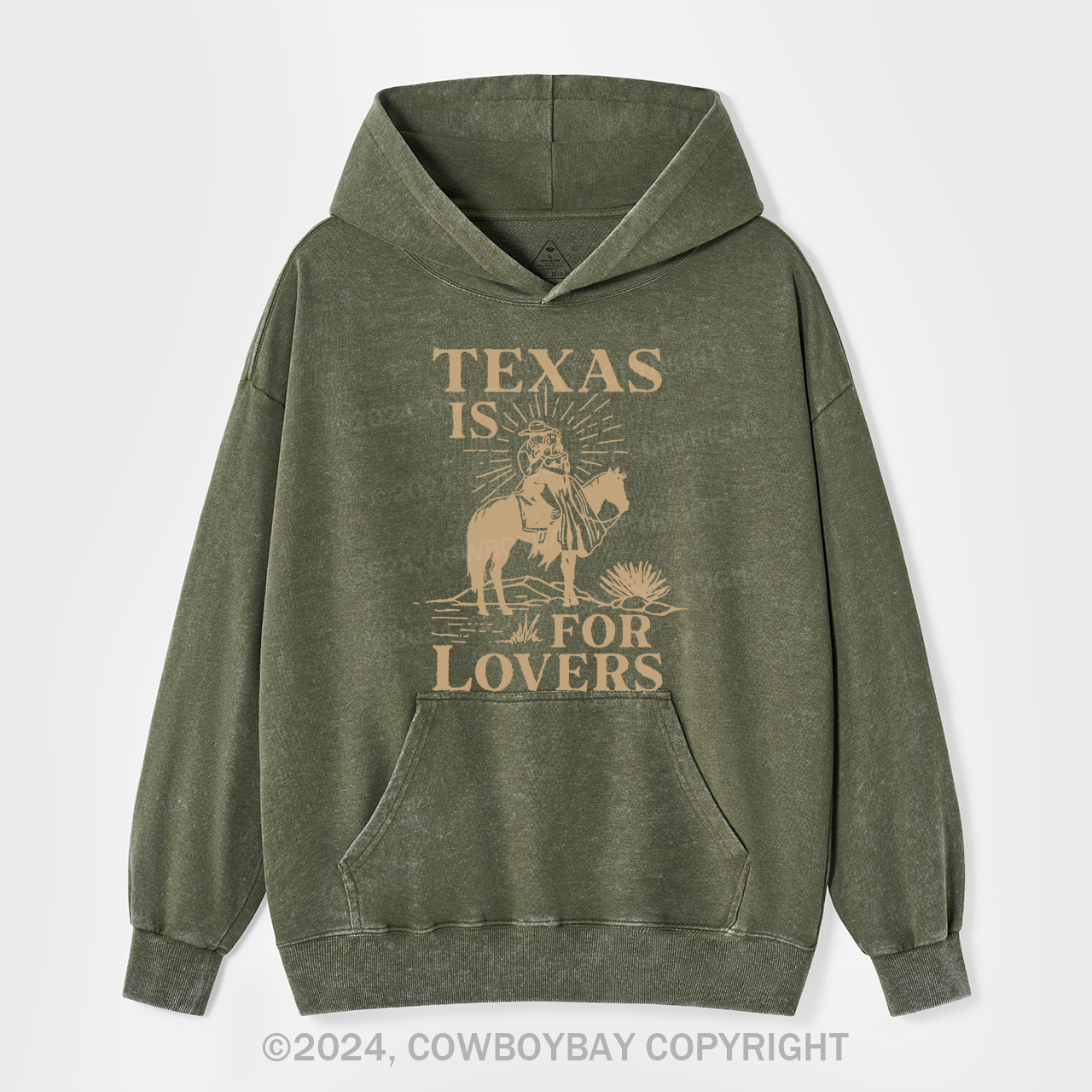 Texas Is For Lovers Giclée Fine Art Garment-Dye Hoodies