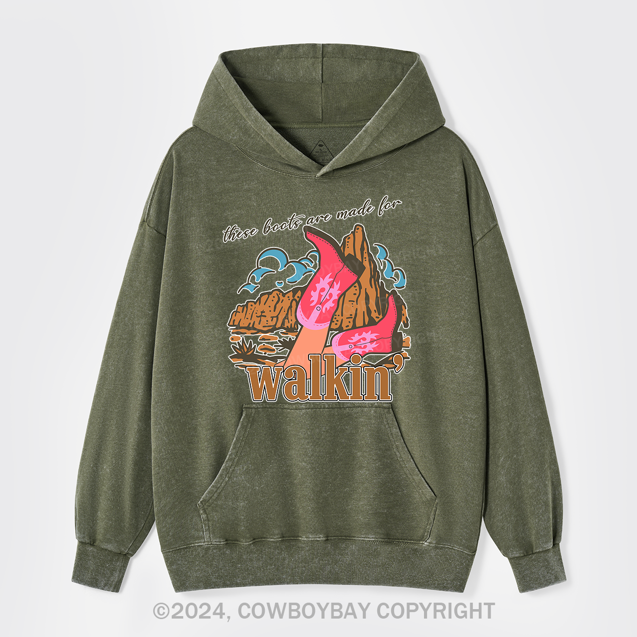 Boots Made For Walkin' Retro Garment-Dye Hoodies