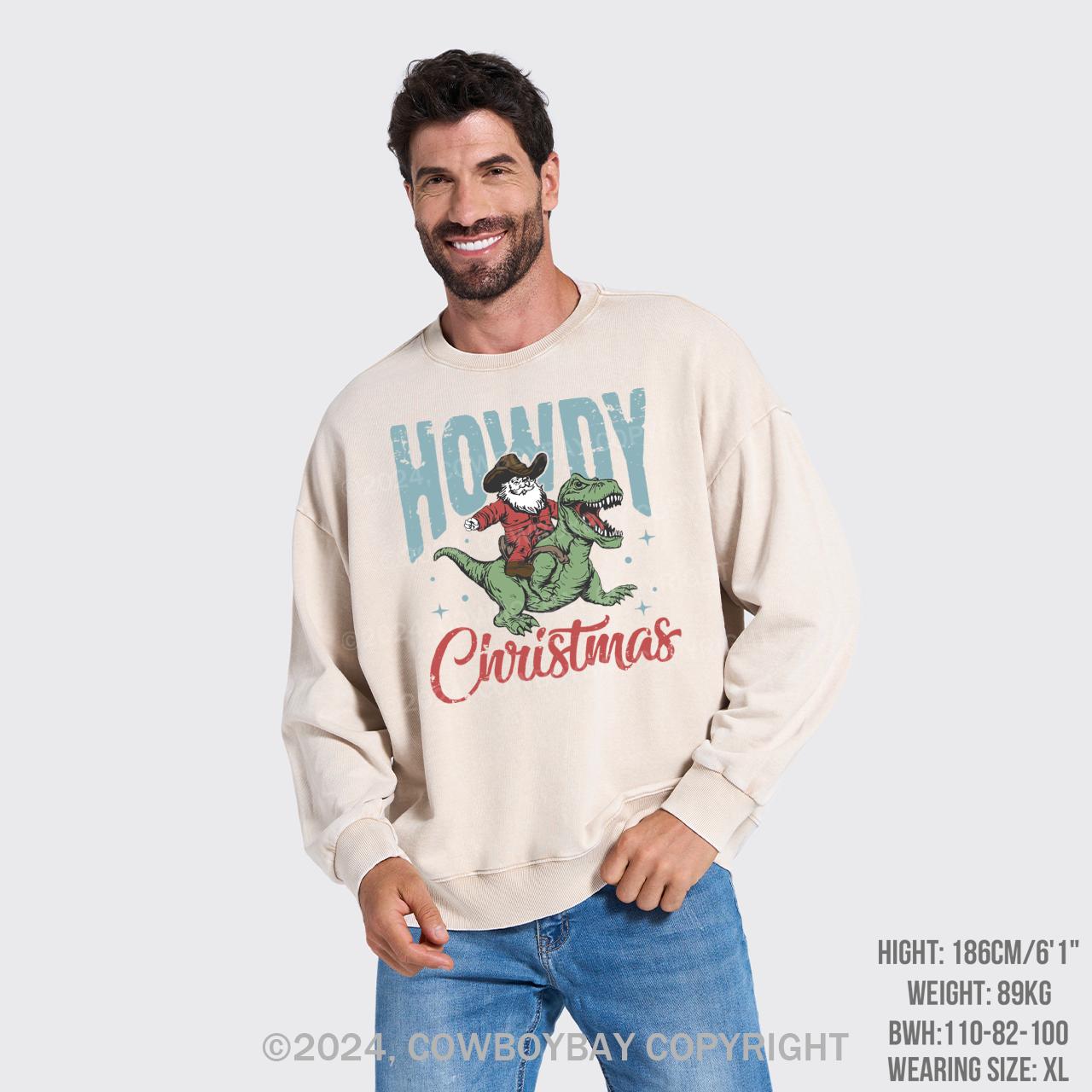 Retro Santa Claus Washed Sweatshirts