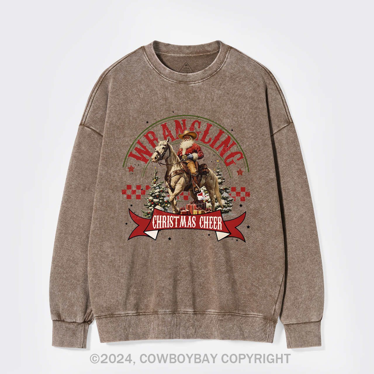 Wrangling Christmas Cheer Washed Sweatshirts