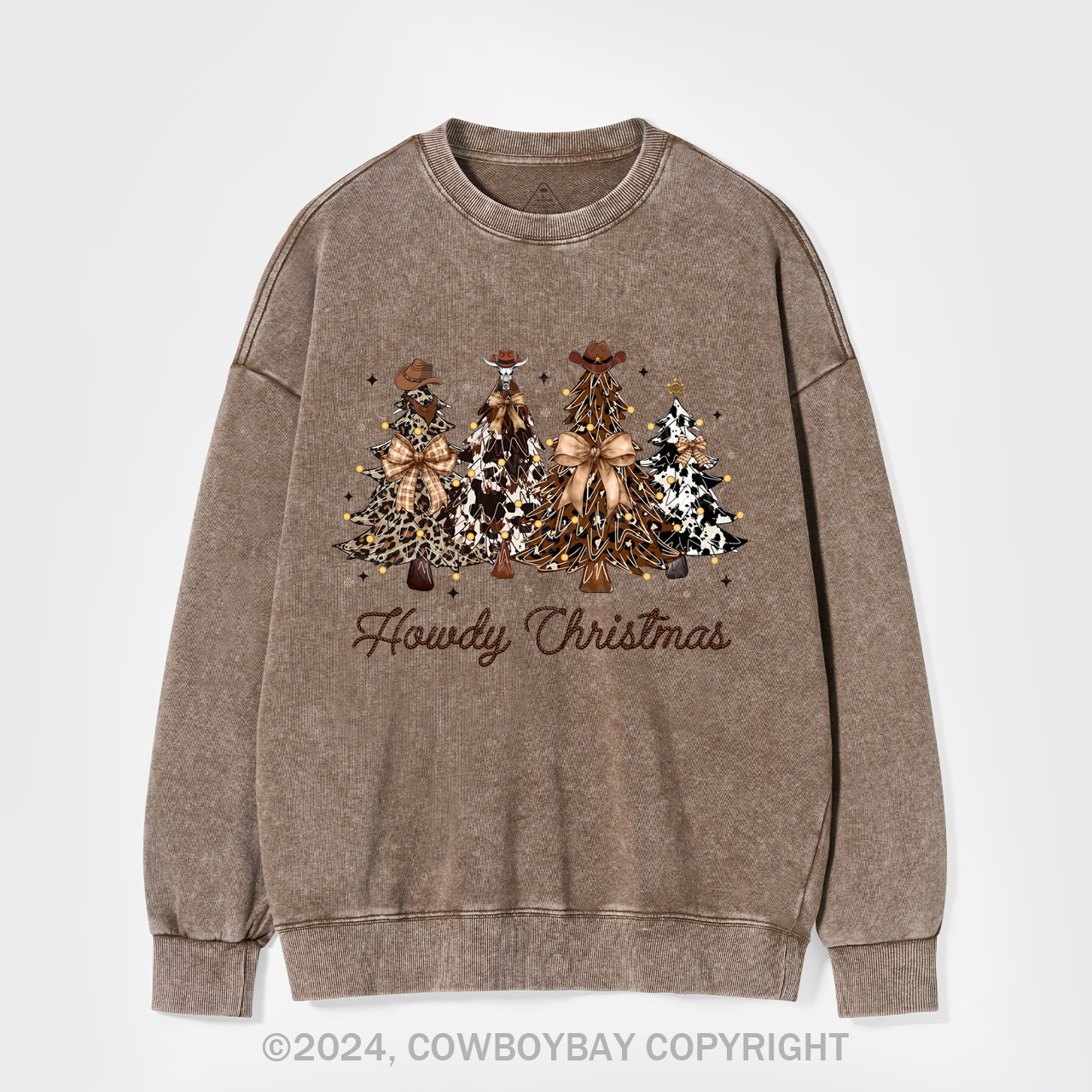 Retro Christmas Tree Washed Sweatshirts