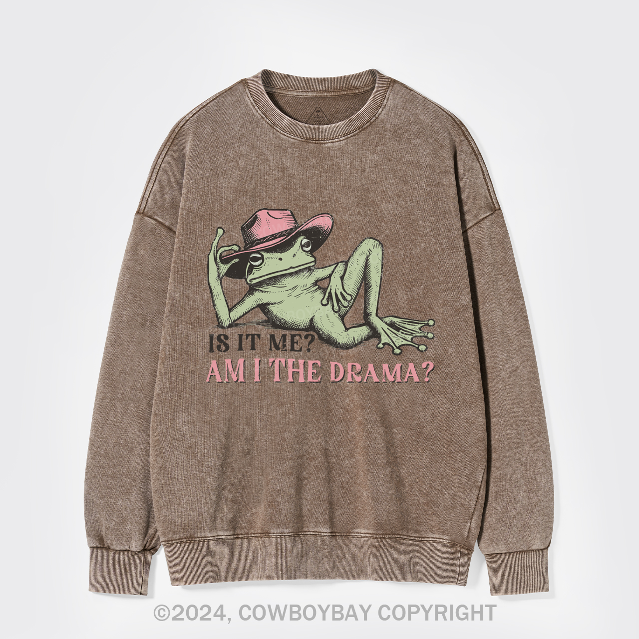 Funny Frog "Am I The Drama?" Washed Sweatshirts