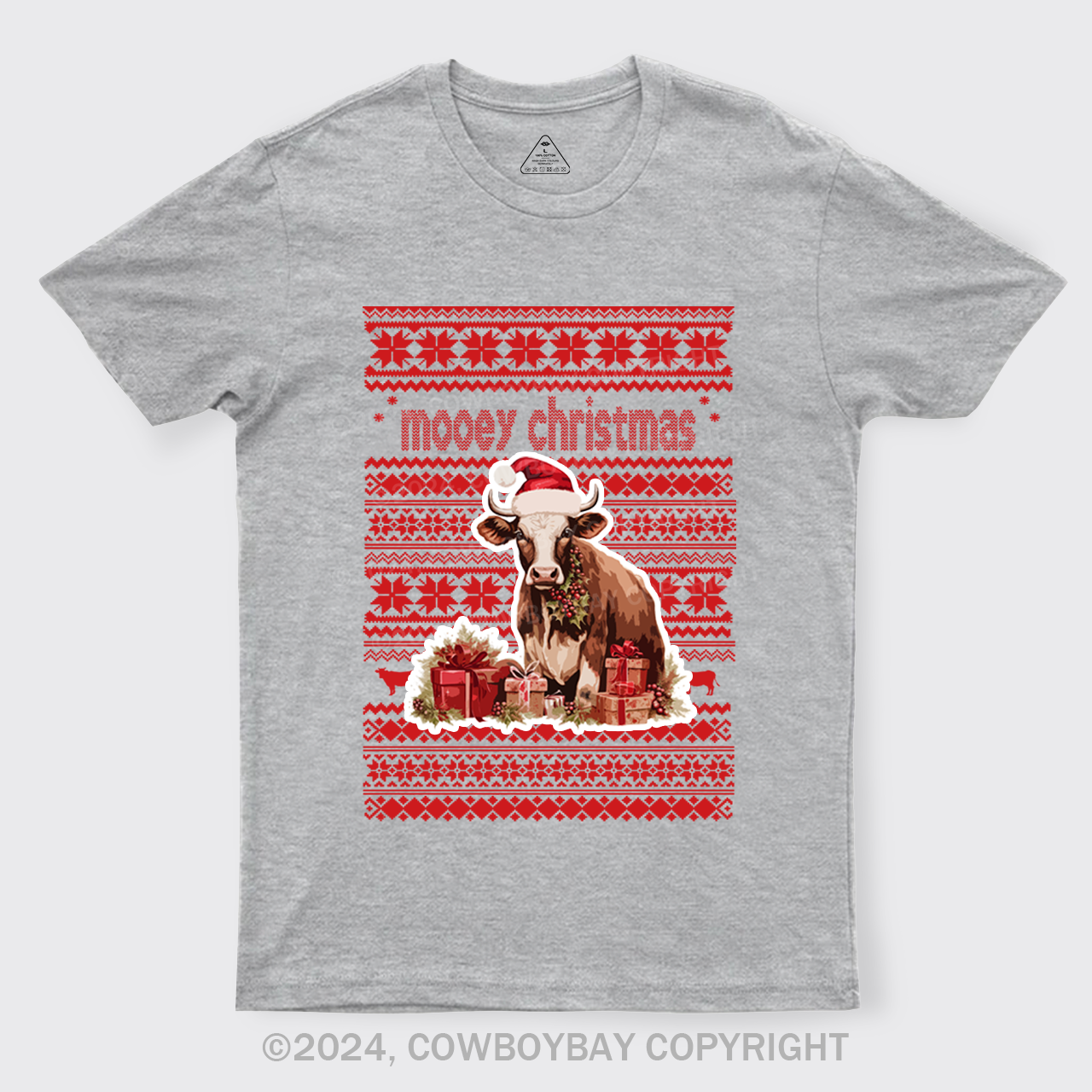Christmas Cow With Santa T-Shirts