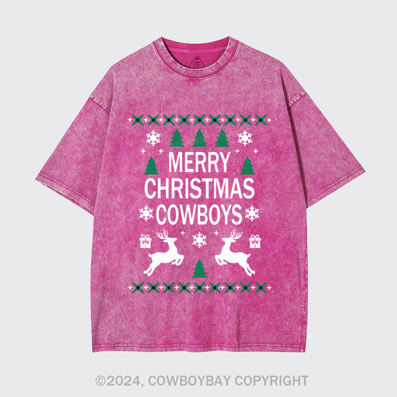 Merry Christmas Cowboys Garment-dye Tees