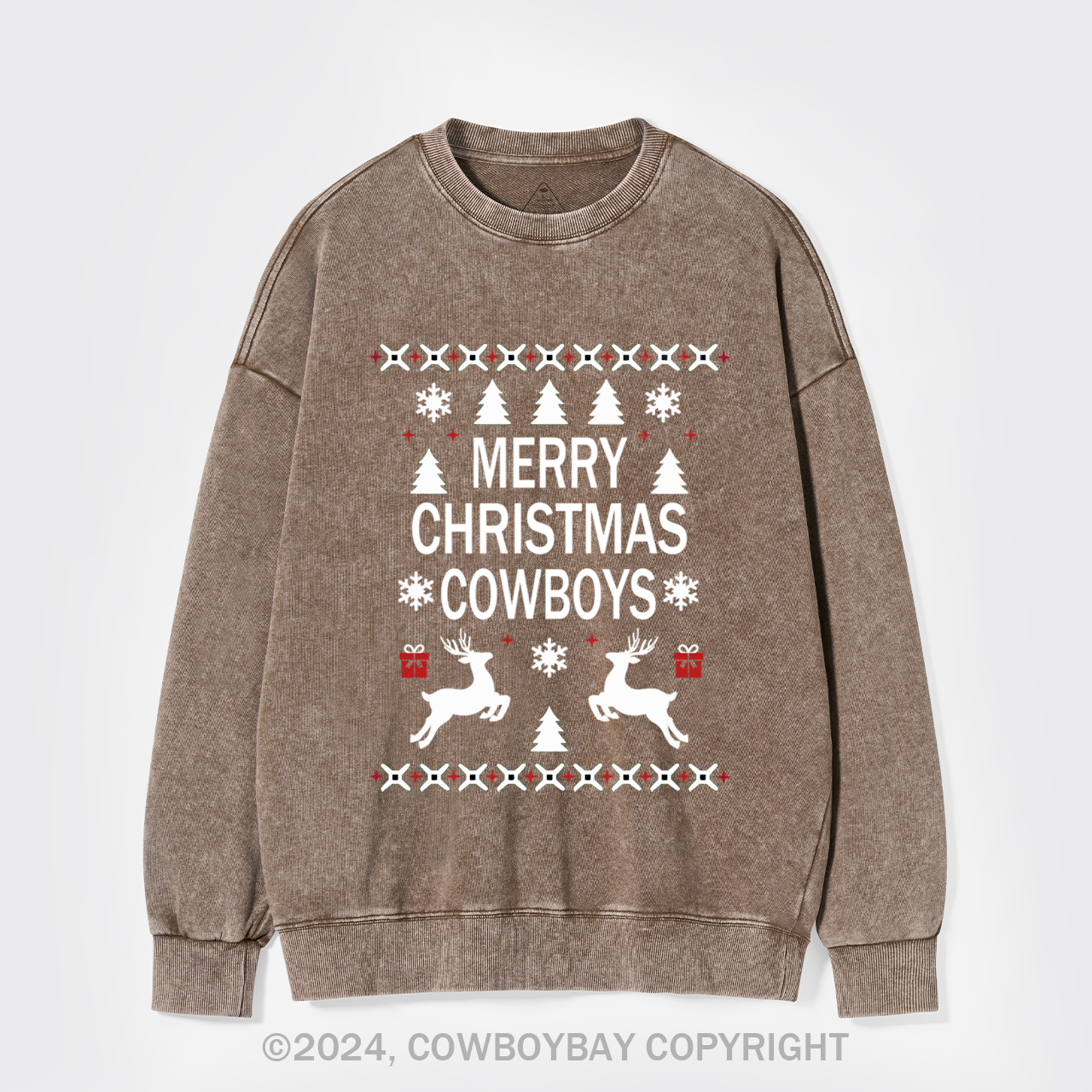 Merry Christmas Cowboys Washed Sweatshirts