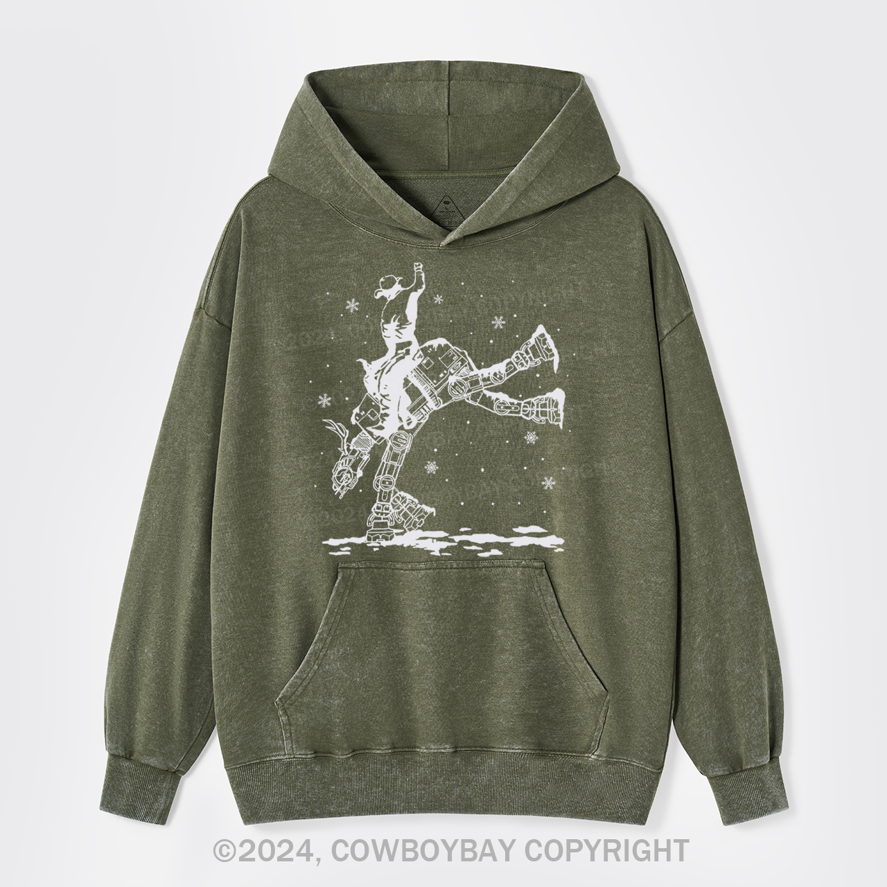 Christmas Star Rodeo At Cowboy Garment-Dye Hoodies