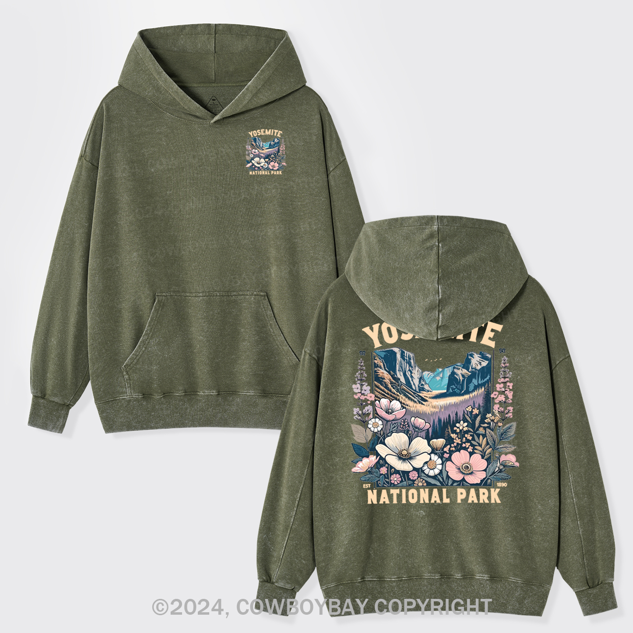 Yosemite National Park Wildflower Garment-Dye Hoodies