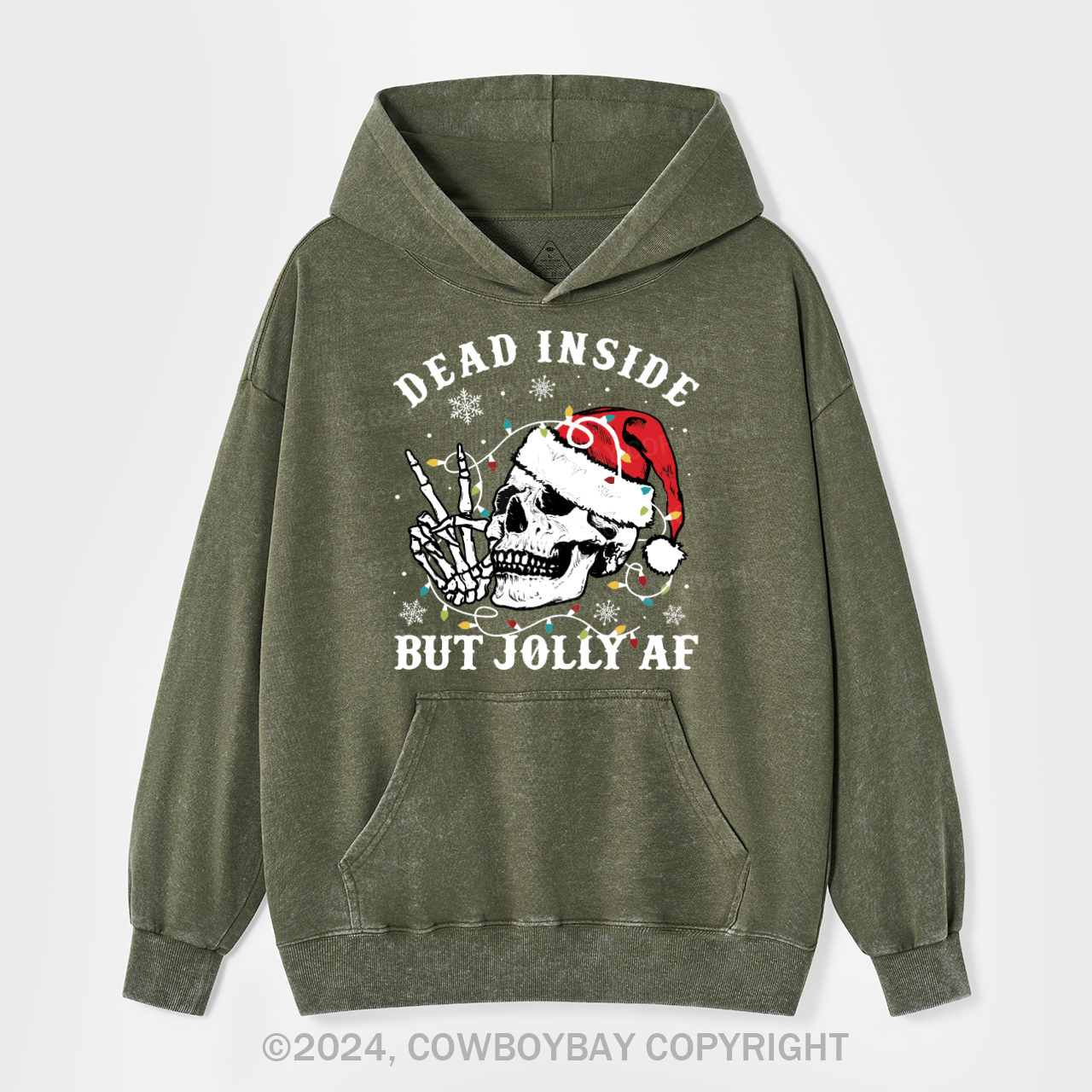 Skeleton Christmas Garment-Dye Hoodies