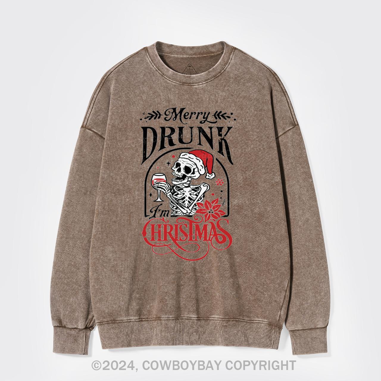Christmas Skulls Washed Sweatshirts