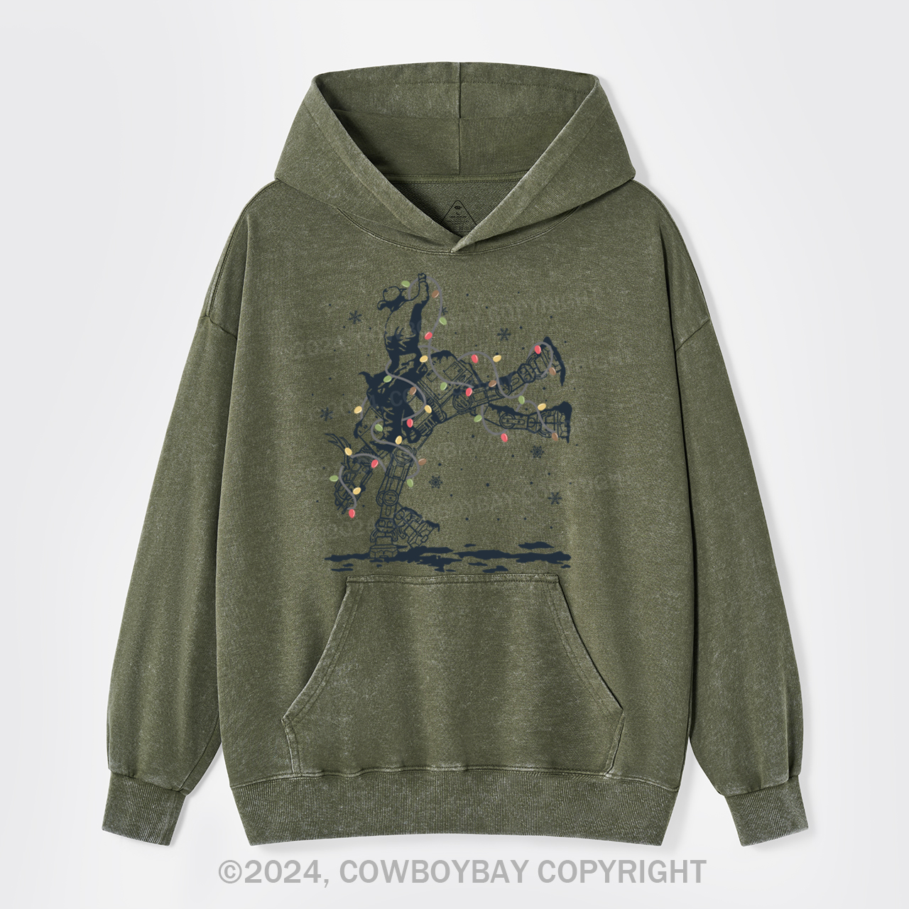 Christmas Star Rodeo At Cowboy Garment-Dye Hoodies