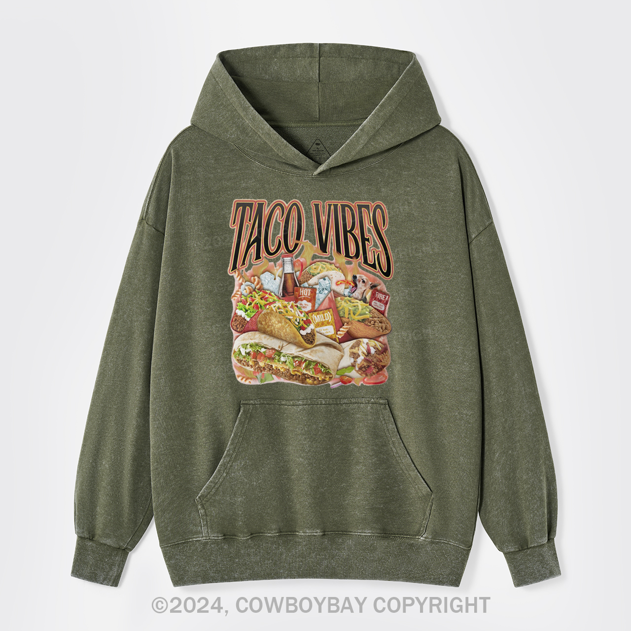 Taco Vibes Garment-Dye Hoodies