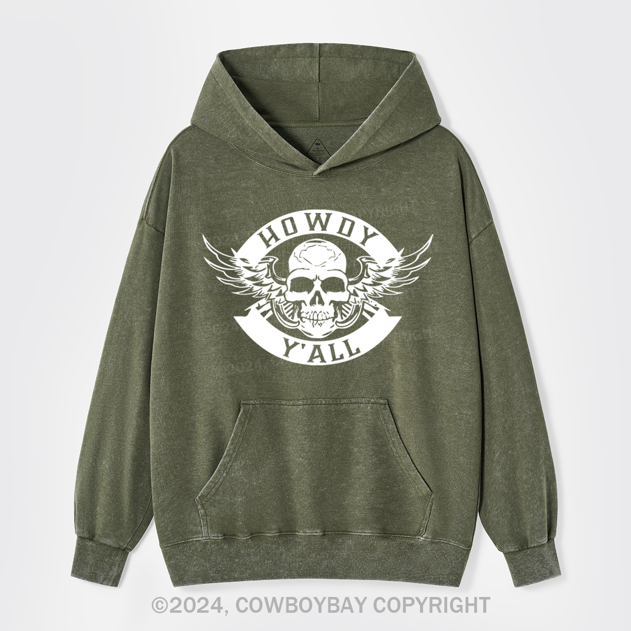 Howdy Y'all Logo Garment-Dye Hoodies