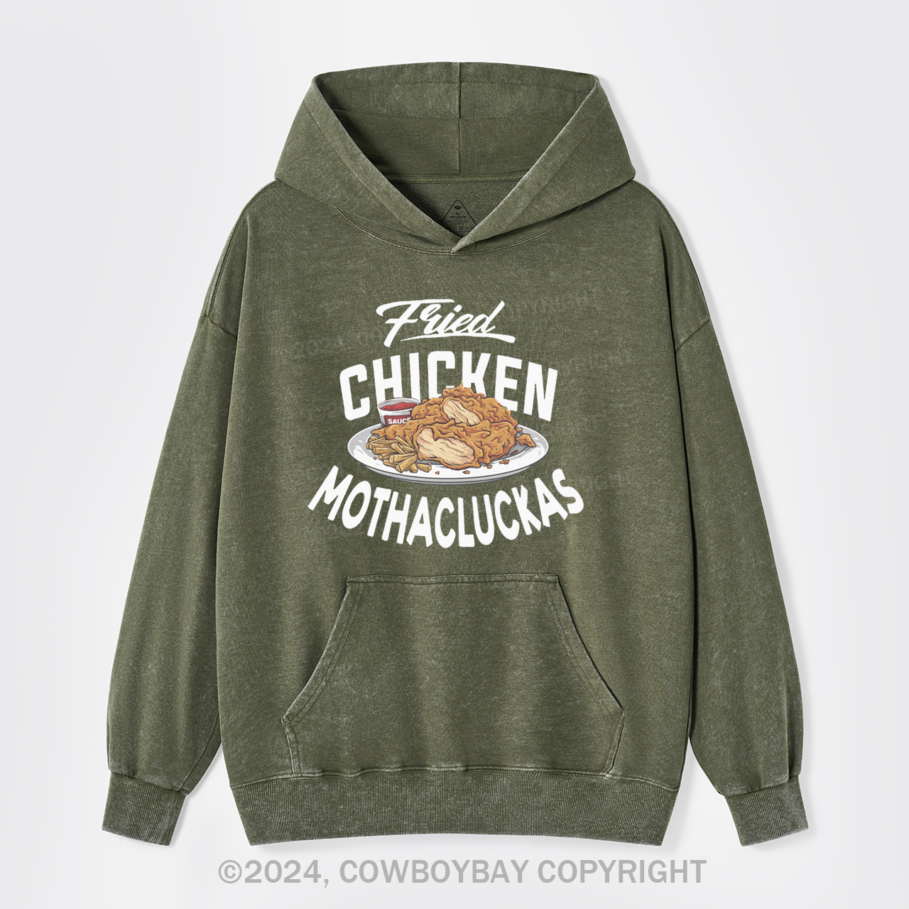 Fried Chicken Garment-Dye Hoodies