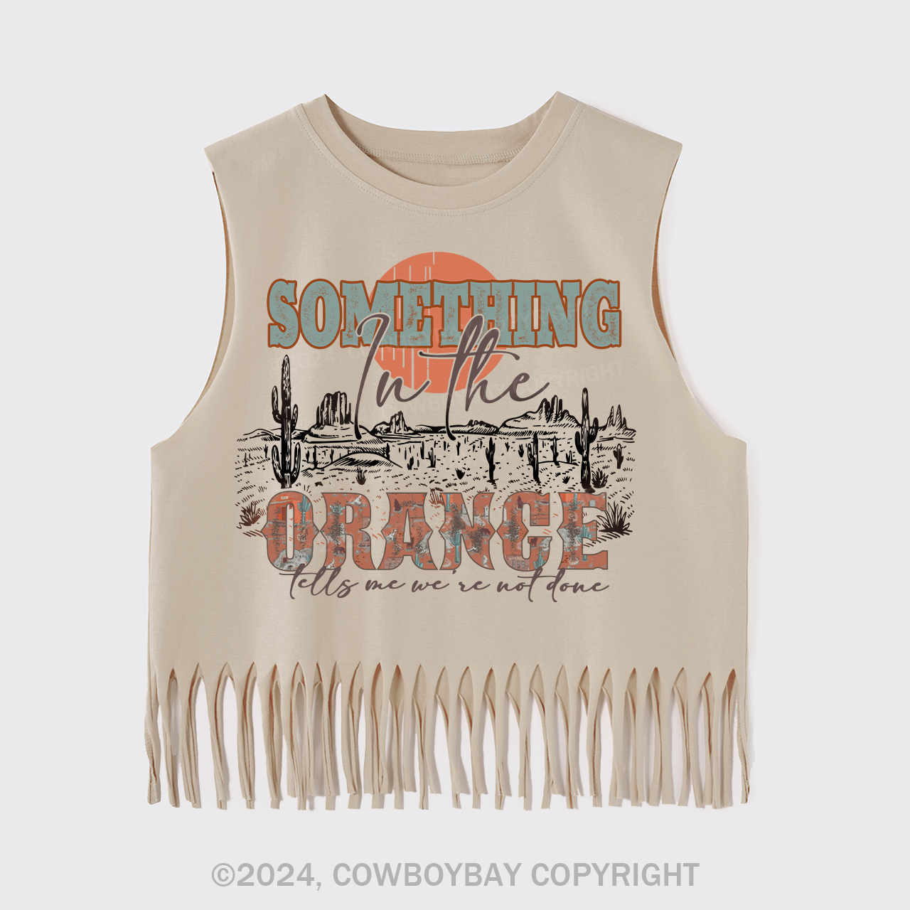 Western Something In The Orange Fringe Tank