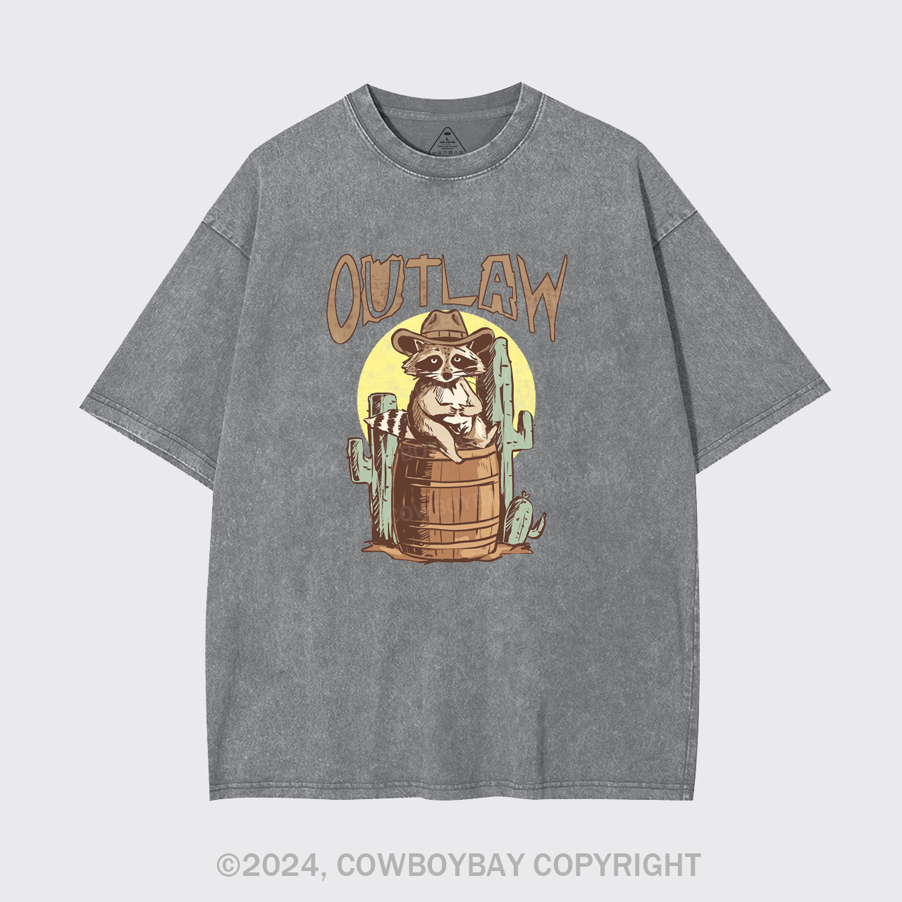 Retro Outlaw Raccoon Cowboy Garment-dye Tees
