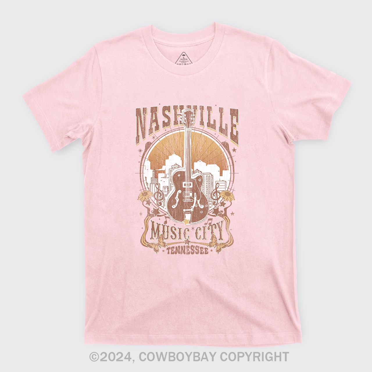 Nashville Music City Vintage Guitar T-Shirt