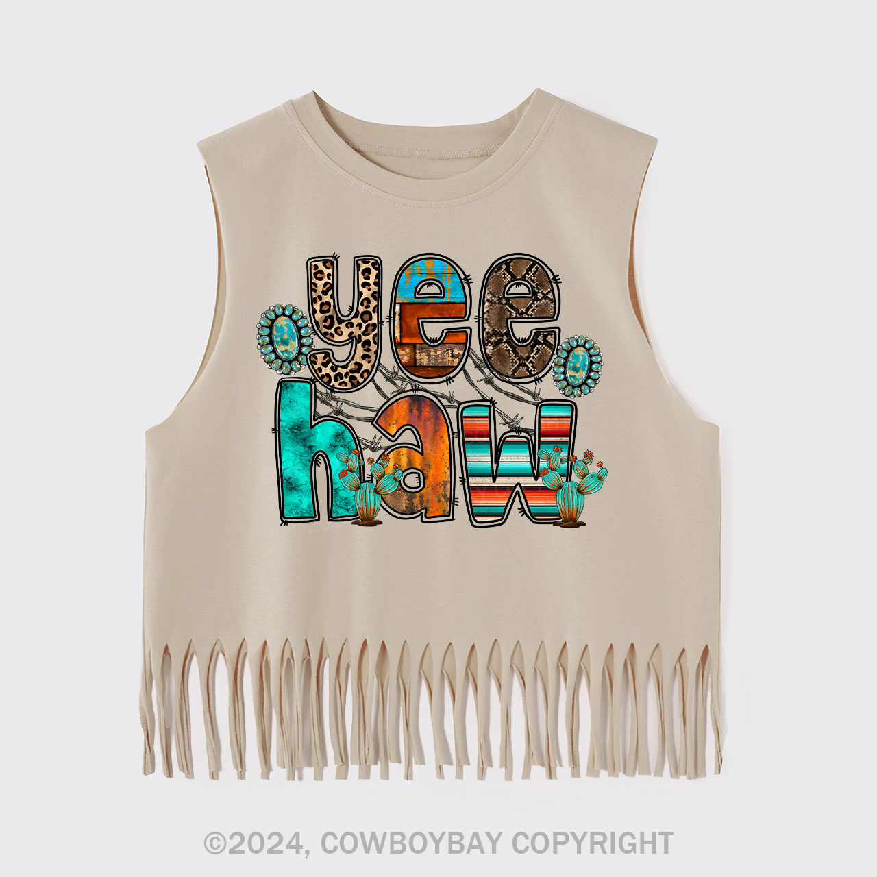 Yeehaw Style Cowgirl Fringe Tank