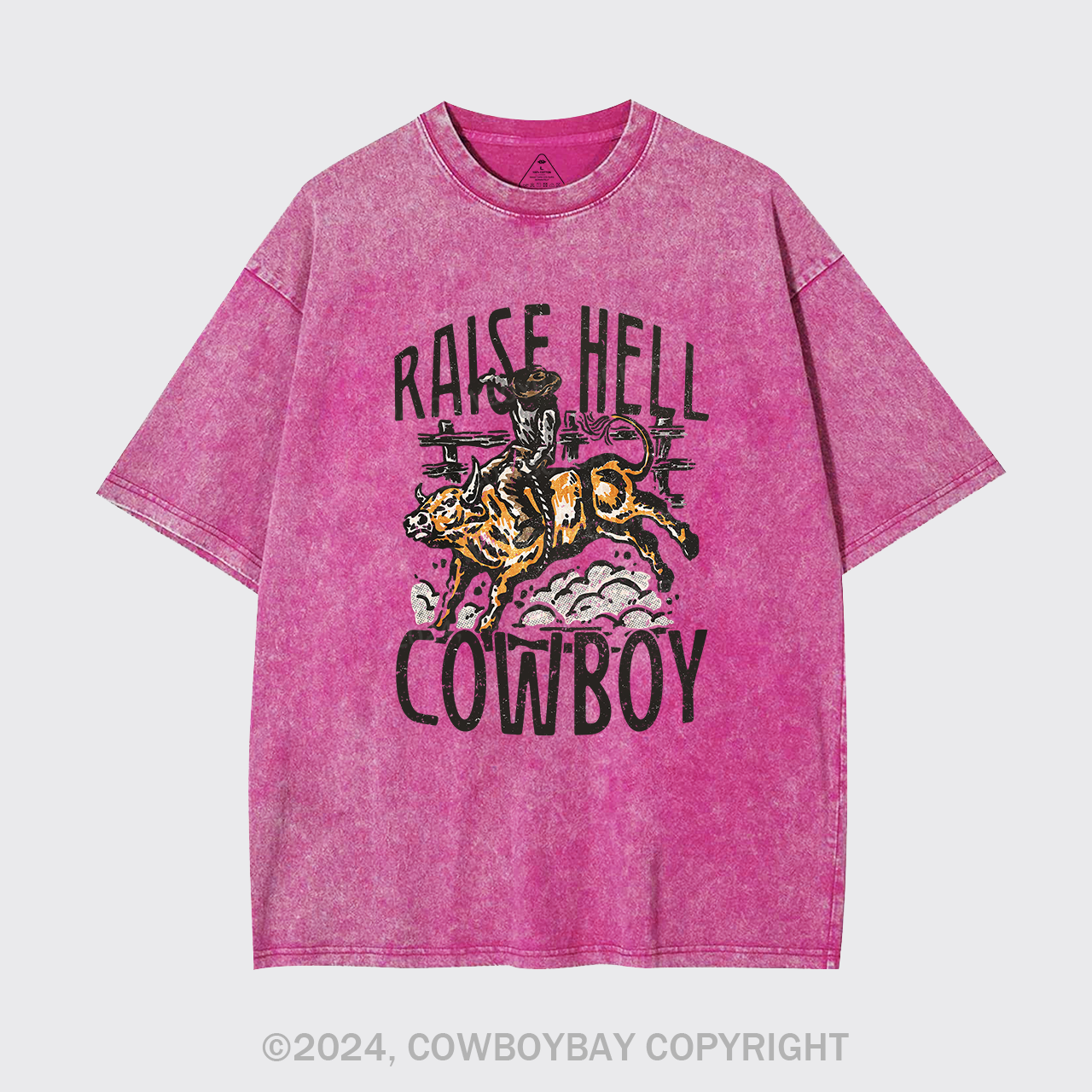 Raise Hell Cowboy Garment-dye Tees