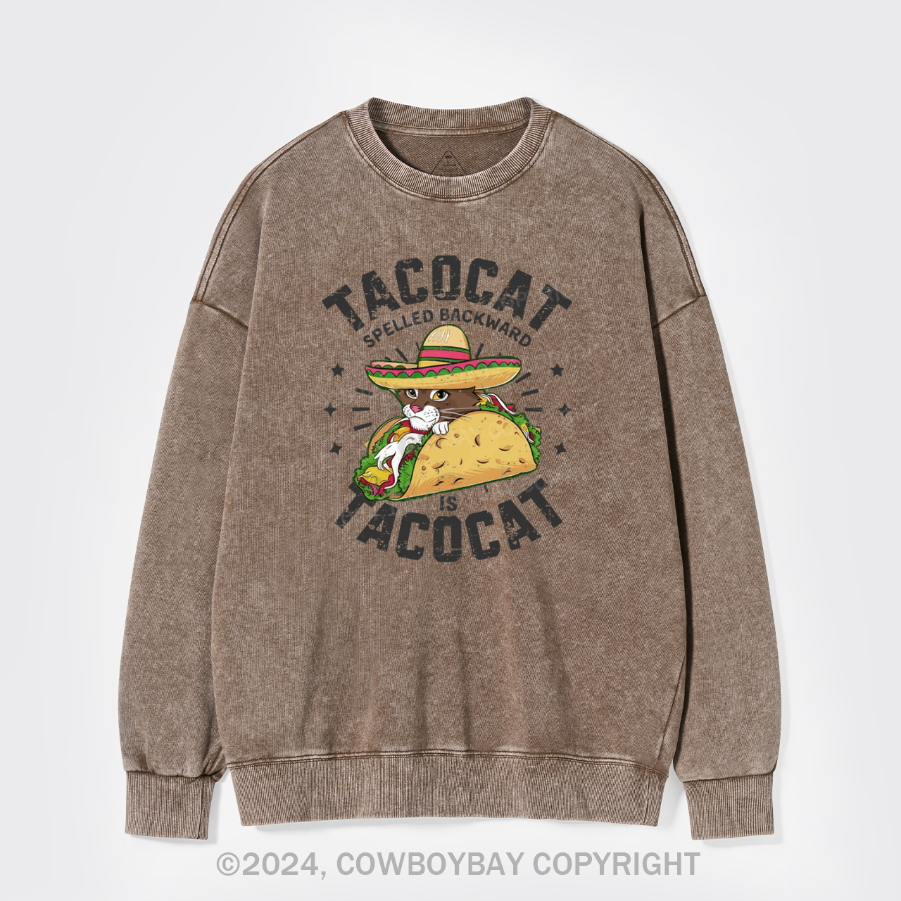 Tacocat Spelled Backward Is Tacocat Washed Sweatshirts